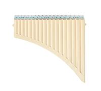 Portable Mini Pan Flute 18 Pipes Pan Flute C Key Panpipes with Mouthpiece Wind Instrument for Students Beginners with(Off White)