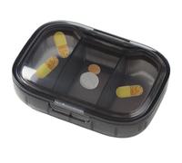 Portable Mini Pillbox - Small 3-Compartment Pill Storage & Dispenser, Compact Medicine Organizer for Morning Noon Evening Pills, Travel Pill Container - Daily Use