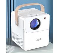 Portable Mini Projector, 1080P Resolution, 4K Decoding, Phone Screen Mirroring, Stereo Sound, White
