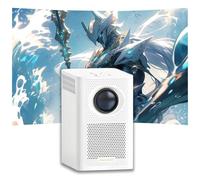 Portable Mini Projector for Bedrooms, And more use, 720P HD Resolution, 150 ANSI Lumens, HDMI & USB Connectivity, Built-in Speaker, Compact Design - Black/White (WHITE)