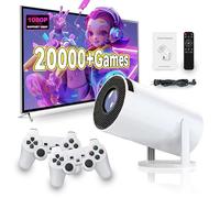 Portable Mini Projector with 2 Gamepad, X30 130 Inch Outdoor Video Game Console Projector with Classic Game 20000+, 4K Screen Theater Movie Projector Support WiFi, Bluetooth with Controller