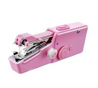 Portable Mini Sewing Machine Household Electronic Machines Quick Stitch Sew Needlework Cordless Clothes Fabrics Hand Tool Easy To Use(Pink Set A)