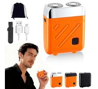 Portable Mini Shavers for Men,Rotating Double Ring Electric Shaver,Powerful Shaving Without Residue and Skin Damage (Style B)