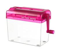 Portable Mini Shredder,Manual Shredder Paper Shredder,Office Hand Paper Cutter for Paper, Notes, Bills, Portrait, Photos Fits A6 Size or Folded to A6 Size (Red)