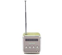 Portable Mini Speaker Music Player FM Radio Battery Powered Mini Digital Display Screen Speaker Music Player for Computer&Cell Phone Support TF card and U disk (Green)