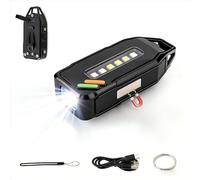 Portable Mini Torch Keyring 700 Lumens USB C Rechargeable Small EDC LED Super Bright, Waterproof Pocket Torch with 9 Modes, Magnetic Clip On Torch Base & COB Keyring Light for Camping Hiking Outdoors