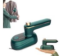 Portable Mini Travel Iron, Travel Steam Iron, Foldable Mini Steam Iron Handheld, 2-in-1 Foldable Portable Iron Steamer, 180° Rotating Handle Iron, 30s Fast Heat Up, Travel Steamer for Clothes (Green)