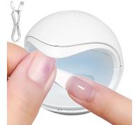 Portable Mini UV LED Nail Lamp, UV Light Nail Dryer Gel Nails Polish UV Nail Dryer LED Light Sources Nail Curing Machine with 2 Timers (60s/120s) for Semi Cured Gel Nail Strips (White)