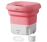 Portable Mini Washer, 2.8L Capacity Folding Washing Machine, Compact Laundry Washer with Drain Basket for Underwear, Baby Clothes, Small Items, Copper PP Material, 10.24 x 8.07 x 8.07 inches