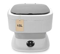 Portable Mini Washer Machine, 15L Collapsible Travel Mini Washer and Dryer Combo, Portable Washing Machine and Dryer for Apartment. (Gray)
