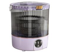 Portable mini washing machine, 12-litre capacity, wash programmes with digital display, splash-proof design suitable for underwear/intimate garments, compact dimensions 35x30cm purple