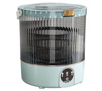 Portable mini washing machine, 12-litre capacity, wash programmes with digital display, splash-proof design suitable for underwear/intimate garments, compact dimensions 35x30cm blue