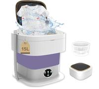 Portable Mini Washing Machine, 15L Camping Washing Machine Mini with Spinner, Deep Cleaning of Underwear, Baby Clothes, Socks for Homes, Dormitories, Travel, Touring Cars