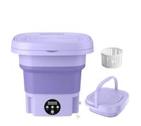 Portable Mini Washing Machine 8L, Foldable Washer with Spin Dry & Drain Hose, Quiet Motor, Quick Wash for Baby Clothes, Underwear & Delicates, Travel Dorm Caravan Laundry (Purple)