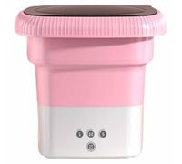 Portable Mini Washing Machine, Foldable for Storage, Space Saving, Smart Washing, Suitable for Families, Dormitories, Etc. (pink)