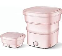 Portable Mini Washing Machine,Folding Washing Machine With Spin Dryer,Ozone Disinfection,Semi-automatic Small Household Appliances,Pink
