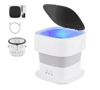 Portable Mini Washing Machine, Mini Clothes Washer 9L with Blue light and Silver Ion Design Portable Mini Washing Machine for Apartment,Laundry,Camping,Travel