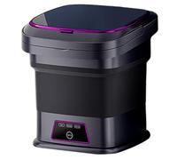 Portable Mini Washing Machine, Portable Washer 13L 3 Modes Foldable Mini Washing Machine with Drain Pipe, Handle and Suction Cup Small Laundry for Underwear, Small Laundry