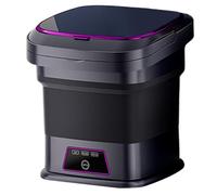 Portable Mini Washing Machine, Portable Washer 13L 3 Modes Foldable Mini Washing Machine with Drain Pipe, Handle and Suction Cup Small Laundry for Underwear Socks, Small Laundry