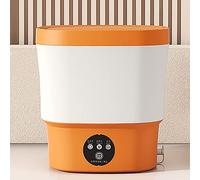 Portable Mini Washing Machine with Drain Basket Lightweight Bucket, Perfect for Camping, Travelling, Apartment, Light Blue, Small Bucket Washer (Color : Orange)