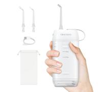Portable Mini Water Flosser for Teeth, Gums, Braces Care and Travel with 3 Flossing Tips, Rechargeable and IPX7 Waterproof, Water Teeth Cleaner Picks, White
