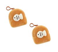 Portable Miniature Coin Purse Soft Plush Materials with Fish/Cats Designs for Organizing Small Items Childrens Gift Purse