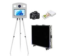 Portable Mirror Photo Booth with 15.6" Touchscreen, APP Control & RGB Light, DSLR Photo Booth Machine Includes Flight Case for Wedding Parties Events Rental Graduation (Photo Booth + Printer + Camera)