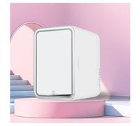 Portable Mirrored Beauty Fridge, With Led Mirror, 8L Capacity Portable Refrigerator, Hot And Cold, Car And Home Dual Use Cosmetic Fridge, For Refrigerating Makeup And Food,White