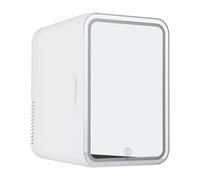 Portable Mirrored Beauty Fridge, With Led Mirror, 8L Capacity Skincare Refrigerator, Chill Or Heat, Ac 220v, Dc 12v Car Mini Fridge, Cosmetic Fridge For Skincare,White
