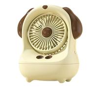 Portable Mist Desk Fan with Ice Chamber, 4-Speed Rechargeable Cooling Fan, Quiet Desktop Air Circulator with Water Spray, Small Table Fan for Office, Bedroom & Travel (Milk White)