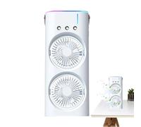 Portable Misting Air Fan - LED Mini Cooling Humidifier, Rechargeable -Spray Breeze Machine | Compact Evaporative Cooler, Small Air Conditioner for Backpacking, Office Desk, Outdoor Trips