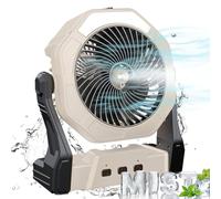 Portable Misting Fan, 8-Inch 10000mAh Rechargeable Battery Operated Fan, Personal Desk Fan with 250mL Water Tank & LED Lantern, Cooling Mist Fan for Home Desk, Patio, Camping, Outdoor&Indoor Use