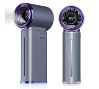 Portable Misting Fan - Mini Handheld Fan - 5000mAh Rechargeable Personal Mister Fans with Digital Display, 1-199 Speeds Adjustable, Birthday Gifts for Women Men Travel/Outdoor/Home/Office (Grey)