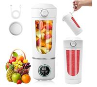 Portable Mixer, 700 ml Small Smoothie Mixer, Mini Stand Mixer with 12 Stainless Steel Blades and Digital Display, USB Rechargeable Mini Stand Mixer for Baby Food, Juice, Smoothie, Milkshake (White)