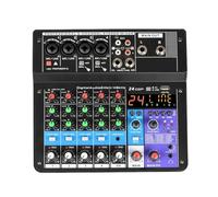 Portable Mixing Console 6 Channels Bluetooth Soundcard USB Play Record Computer Playback Mini Audio Sound Mixer Broadcast