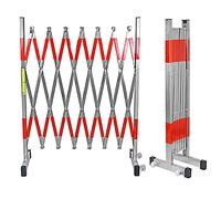 Portable Mobile Barrier System with Wheels, Stainless Steel Folding Security Fence, 1.2x6m Crowd Control Gate for Shopping Malls, Alleys, and Events