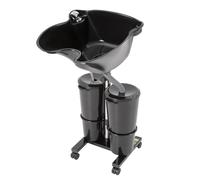 Portable Mobile Hairdressing Backwash Shampoo Basin Sink Salon Wash Hair Bowl Adjustable Washing Health Back Height for Beauty Home Use Hairdresser Barber Shop Rotatable with Casters Standing Firm