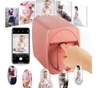 Portable Mobile Nail Art Printer, Nail Color Printing Machine, 3D Smart Control Camera Identification, DIY Nail Art Printing Machine for Home Salon Manicurist Rose Gold