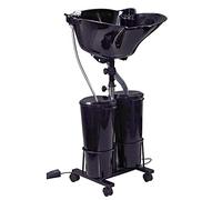 Portable Mobile Salon Basin Deep Shampoo Sink with Electric Pump， Height Adjustable Shampoo Unit, Barber Shop/Elderly/Maternity Shampoo Basin Shampoo Tray with 2 Buckets and Drain Hose