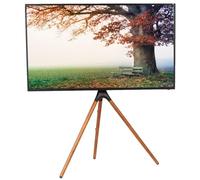 Portable Mobile TV Stand on Wheels - Tall Riser Tv Floor Stand on Rolling, wooden Tv Bracket 110 Lbs Max Load, Universal Tv Stand for 32 50 60 75 Inch TV - tv trolley stand