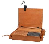 Portable Model Workbench, Wooden Model Making Workstation with LED Light & Drawer, Model Building and Assembly Workbench, Model Work Table for High-Precision Work,DIY Model Making