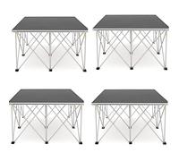 Portable Modular Stage Platform 2x2 M, Foldable Interlocking Stage with Side Clamp, 4 PCS Small Square Stage for Singing, Speaking, Dancing (Height: 60CM)