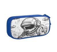 Portable Monochrome Sketch Style Gaming print stationery organizer,large capacity double layer zipper pencil case