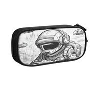 Portable Monochrome Sketch Style Gaming print stationery organizer,large capacity double layer zipper pencil case