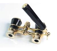 Portable Monocular 3x25 Brass Coated Lens Binocular Telescope Opera Theater Glasses with Retractable Handle for Watching Women Girls Gifts, Red