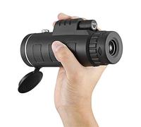 Portable Monocular 40X60 BAK4 Monocular Telescope Mini Monocular Outdoor Camping Scopes with Compass Phone Clip Tripod, Black