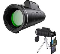 Portable Monocular Monocular Telescope High Power for Adults, Monocular Scope 40x60 with Smartphone Holder & Tripod, Waterproof and Anti-fogging Monoculars for Bird Watching