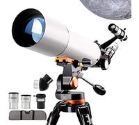 Portable Monocular Telescope for Beginners, Adults 80 Mm Astronomical Refractor telescopes with Height Adjustable Tripod Phone Mount Moon Filter 3X Barlow Lens Viewing The Natural Scenery