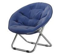 Portable Moon Chair Lightweight Saucer Chair with 125kg Load Capacity Foldable Accent Reading Lounge Chair for Bedroom Living Room Navy Blue