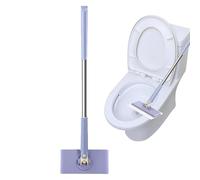 Portable Mop 360° Rotatable Face Towel Mop Automatic Cloth Changing Dust Mop Wall-Mounted Mop Holder Push-Pull Handle Flat Mop for Easy Use for Bathroom Kitch Dust Remover